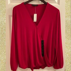 Banana Republic Factory Wrap Top - NWT - Size Medium - Dark Red